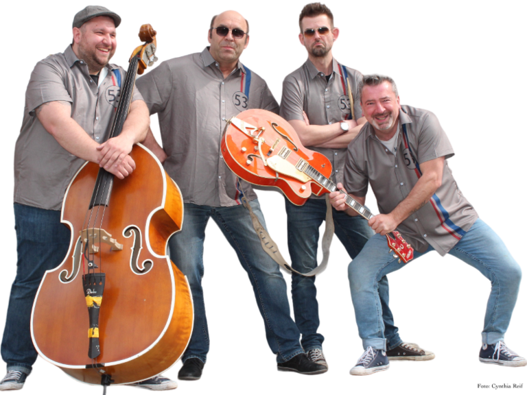 Auf dem Bild sieht man die Mitglieder der Band Gery & the Johnboys