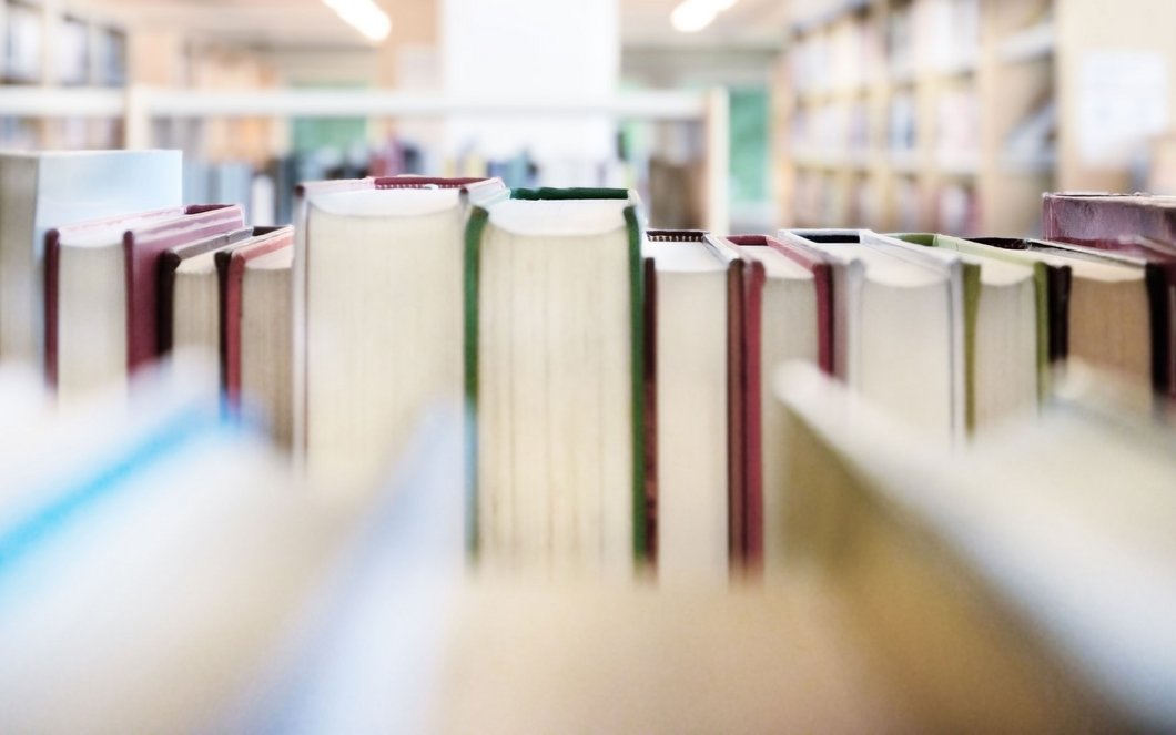 Auf diesem Foto sind Bücher in einem Regal zu sehen