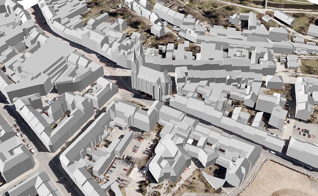 ein 3D Modell der Stadt Hof