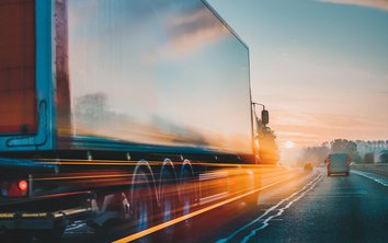 Truck driving on the motorway