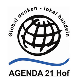 Logo Agenda 21 globe with blue wave underneath
