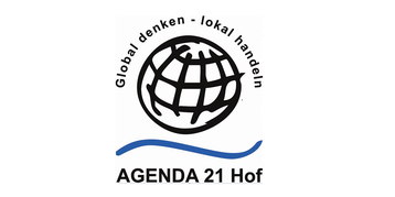 Logo Agenda 21 Globus mit blauer Welle darunter