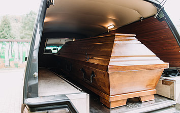 Coffin in the car