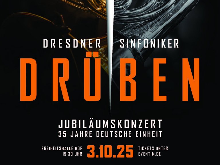 Auf dem Bild sieht man ein Plakat der Dresdner Sinfoniker