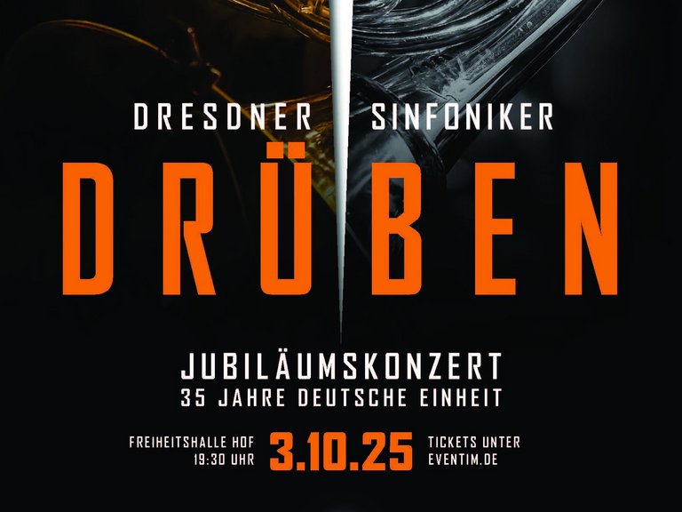 Auf dem Bild sieht man ein Plakat der Dresdner Sinfoniker